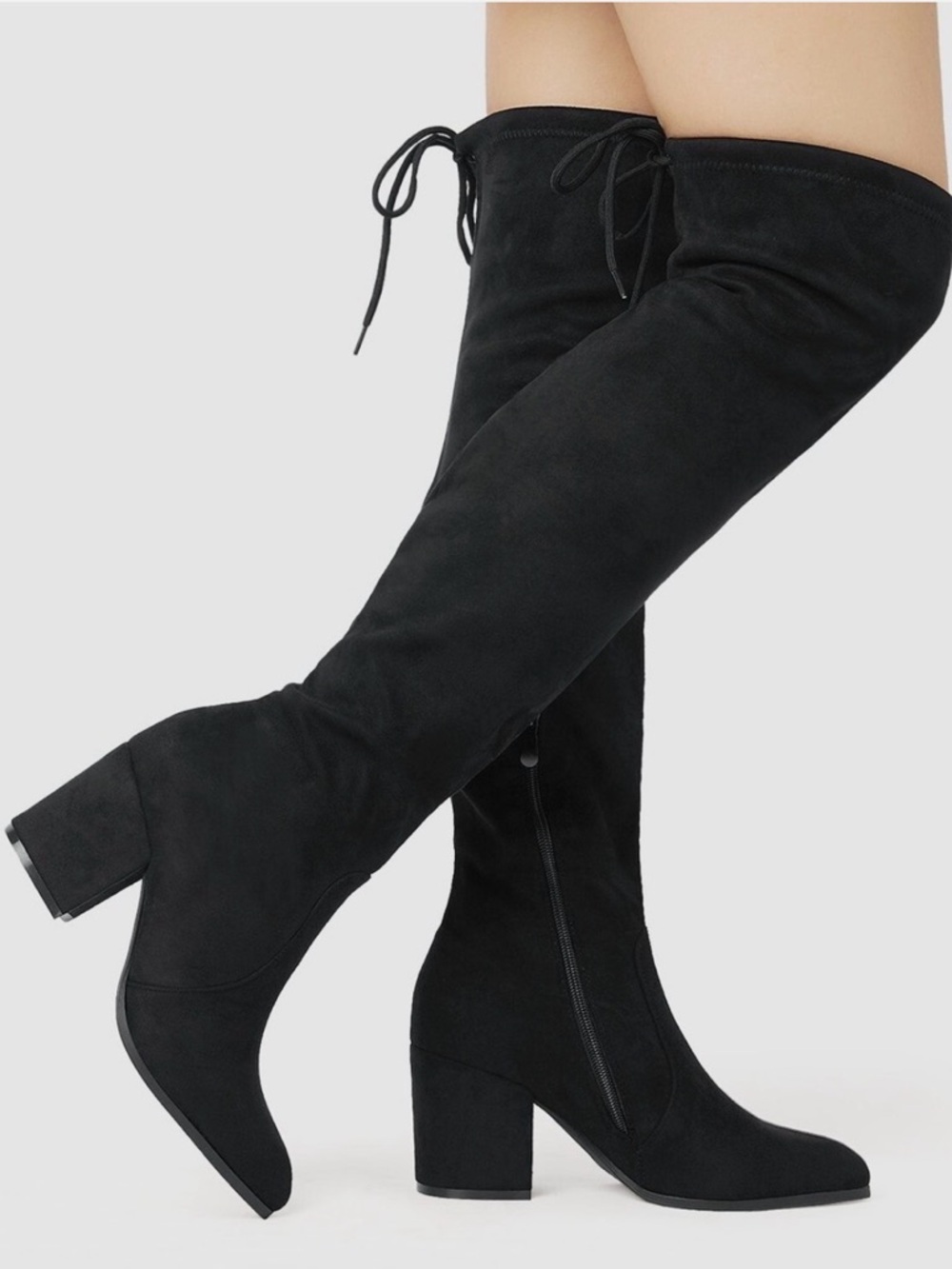 Over-the-Knee Block Heel Boots - Black dream paris